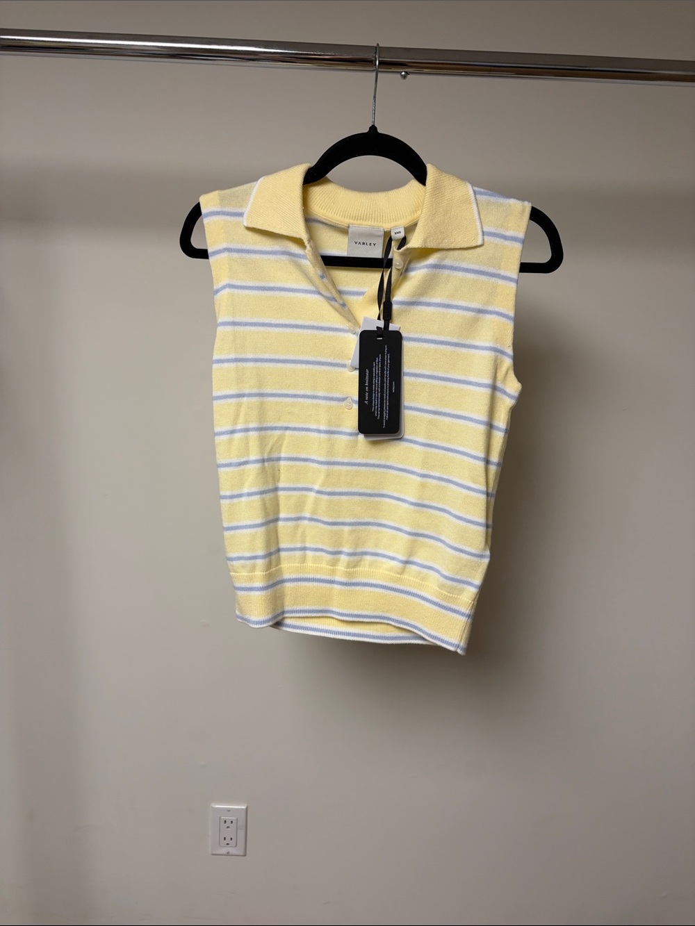 Varley Rue polo tank anise flower/xenon blue